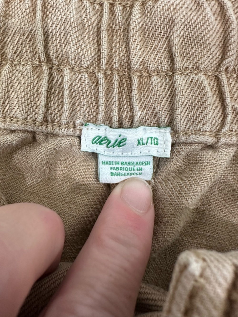 aerie Linen Blend Tan - Comfortable Pull-On Shorts SZ XL